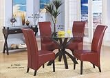 Monarch Burgundy Leather Look Parson Chair