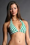 Green and White Striped Halter Tops by Shoshanna