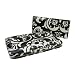 Checkbook Wallets | Flat Wallets - Damask Pattern Thick Fatty Flat Wallet w/ Checkbook Cover in Black Trim