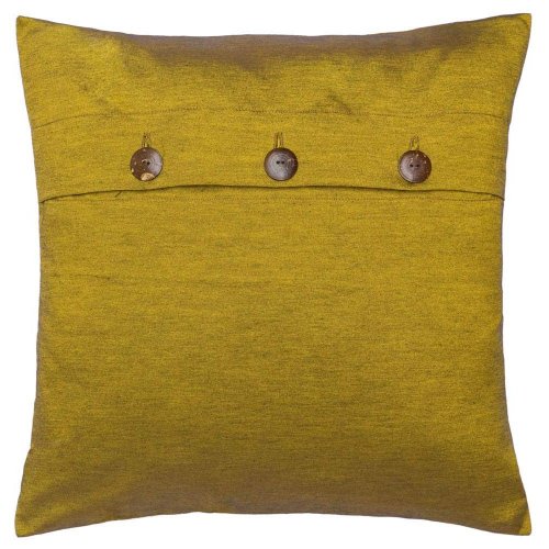 Image of Solid Silk Cushion Cover-Gold