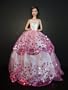 White Ball Gown with Pink Sequined Lace Details Made to Fit the Barbie Doll