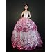 White Ball Gown with Pink Sequined Lace Details Made to Fit the Barbie Doll