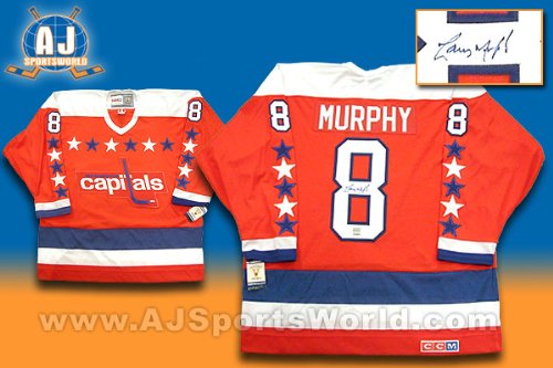 LARRY MURPHY Washington Capitals Signed Retro JERSEY