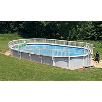 24-Inch Resin Above-Ground Pool Fence kit -Taupe- Fence to Deck Connection Kit
