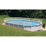 24-Inch Resin Above-Ground Pool Fence kit -Taupe- Fence to Ladder Steps Connection Kit