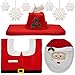 Prextex Christmas Happy Santa Toilet Décor, Seat Tank Tissue Cover and Rug Set for Christmas Décor.
