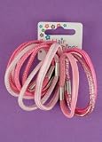 Pack of 14 Assorted Girls Pink Hair Elastics - Girls Hair AccessoriesIMAGE