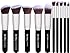 BS-MALL(TM) Premium Synthetic Kabuki Makeup Brush Set Cosmetics Foundation Blending Blush Eyeliner Face Powder Brush Makeup Brush Kit(10pcs, Silver Black)