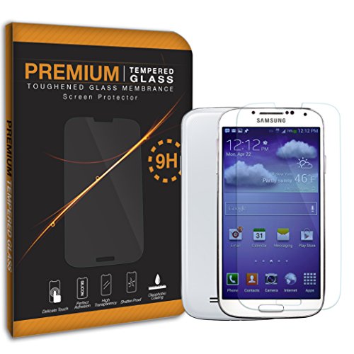 S4 SCREEN PROTECTOR, NUE DESIGNS TM [Samsung Galaxy S4 i9500] - 9h Hardness Premium Tempered Glass Screen Protector Real Explosion-Proof/Anti-Scratch/Anti-Shatter/Oleophobic Coating/Ultra Clear [1-Pack]