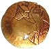 Gold and Red Glass Charger with Leaf Design 13D