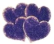 Scott's Cakes White Heart Shaped Sugar Cookies Topped with Purple Sugar in a Decorative Bag