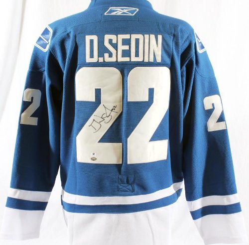Daniel Sedin Autographed Alternate Canucks Jersey w/ Fight Strap - GAI - Autographed NHL Jerseys