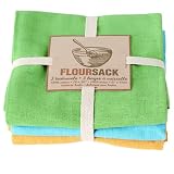 Now Designs Floursack Towels: Leaf/Cerul/Marigold