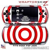 Thumbnail image for Bullseye Red on White WraptorSkinz Skin and Screen Protector Kit fits Sony PSP 3000