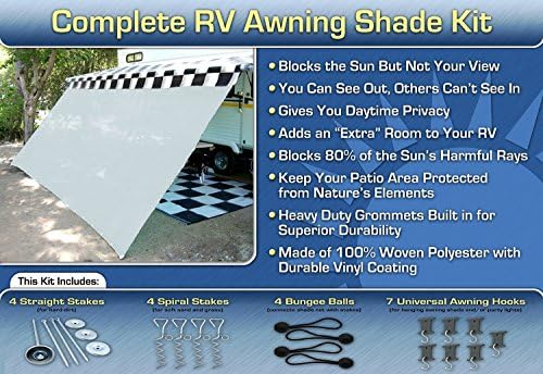 RV Awning Shade Net Motorhome Screen Net 8x12 (White)