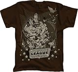  : DC Comics Justice League Superheroes Brown T-shirt Tee