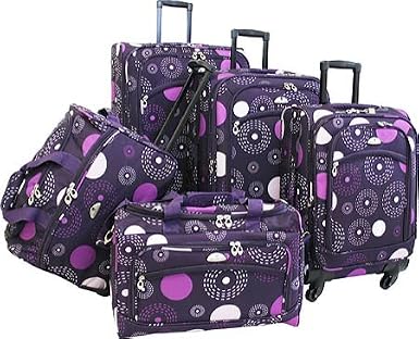 American Flyer Fireworks 5 Piece Spinner Luggage Set