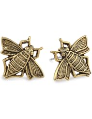 Yochi Small Gold Bumble Bee Stud Earrings