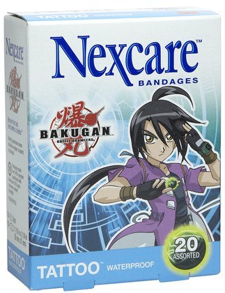 Nexcare Tattoo Waterproof Bandages-Bakugan-20ct