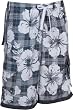 Mens Hibiscus Plaid Print Skate Surf Board Short / Swim Trunks - ( 4 Colours )