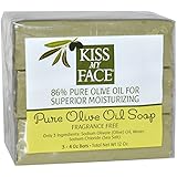 Kiss My Face Pure Olive Oil Soap Fragrance Free -- 3 Bars