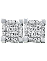 10KT White Gold 0.75 CTW Diamond Micro Pave Earrings