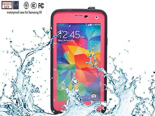 Nancy's Shop Waterproof Dustproof Snowproof Shockproof Hard Armor Protective Cover Case for Cell Phone Samsung Galaxy S5 I9600 Sv S V (2-hot Pink Nancy's Shop Waterproof Case Cover)