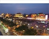 Photographic Print of Chinese style buildings illuminated in Bell Tower Square, Xian City, Shaanxi... from Robert Harding