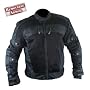 Mens Black Cordura Armored Motorcycle Jacket - Size : XL