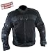 Mens Black Cordura Armored Motorcycle Jacket