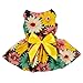 Fitwarm® Pet Elegant Floral Ribbon Dog Dress Shirt Vest Sundress Clothes Apparel, XX-small