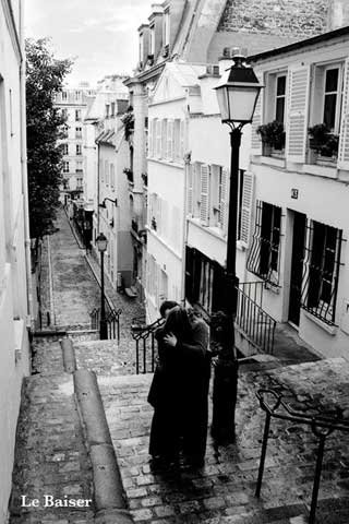 Produkt-Bild: Paris - Le Baiser - Poster schwarz-weiss Foto Paris - Gr&ouml;sse 61x91,5 cm