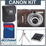 Canon Powershot SD1100 IS Digital Elph Brown Camera kit. with 4GB SD Memory Card, Camera Case, Spare NB-4L Type Lithium-ion Battery, Table Top Tripod
