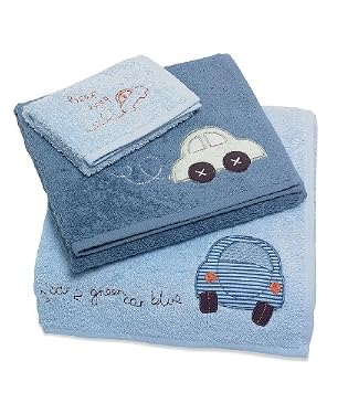 Towel bale - Green Car Blue
