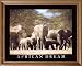 African Dream Elephant Herd Animal Wildlife Picture Oak Framed Art Print
