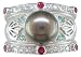 18KW Black Pearl, Red Spinel, Paraiba Tourmaline & Diamond Ring