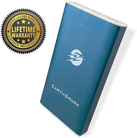 Powerful 5 STAR Rated 15000mAh Portable Phone Charger & External Battery Backup - LIFETIME Replacement Warranty & BONUS Carry Bag - Aircraft Grade Aluminum Case - 2A Fast Charge Input & Dual USB Output - Rechargeable Travel Power Bank For Apple iPad Air iPhone iPod Android Samsung Galaxy Note Nexus HTC GoPro Hero GPS Camera & More (Metallic Blue)