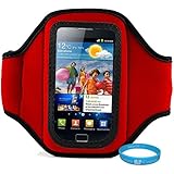 Red Moisture Resistant Durable Neoprene Workout Armband for Samsung Galaxy  ....