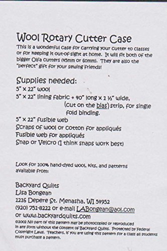 Wool Rotary Cutter Case Sewing Craft Pattern By Backyard Quilts