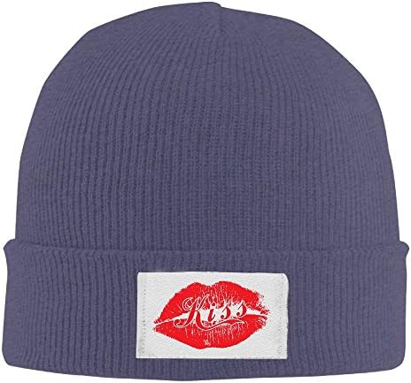 Red Lipstick Sexy Red Lips Kiss Plain Knit Hat Cold Winter Cuff Beanie