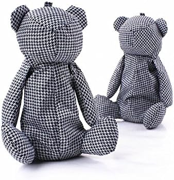 Bear Folding Umbrella Houndstooth Anti-UV Parasol Rain Manual Umbrella