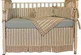 Hoohobbers 4-Piece Crib Bedding, Spa Blue