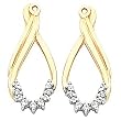 14K Yellow Gold Diamond Earring Jackets - 0.20 Ct.