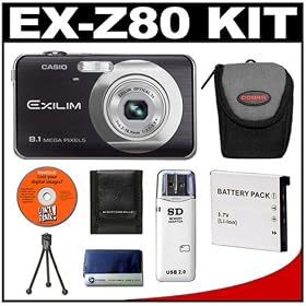 Casio Exilim EX-Z80 (Black) Digital Camera with NP-60 Battery + Case + Cameta Bonus... by Casio