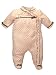 Pink & Brown Dot Velour Footie by Little Me