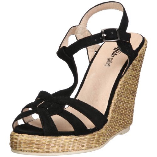 Buffalo Girl 116093 310056 XQLP SUEDE BLACK 01, Damen Sandalen/Fashion-Sandalen, Schwarz (BLACK 01), EU 41