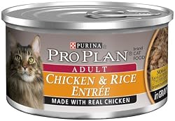 Pro Plan Canned Cat Food, Adult Chicken and Rice Entr&eacute;e In Gravy Formula 3-ounce cans (Pack of 24)