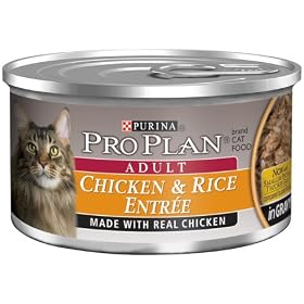 Pro Plan Canned Cat Food, Adult Chicken and Rice Entr�e In Gravy Formula (Pack of 24 3 Ounce Cans)