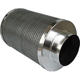 iPower GLFILT6M Air Carbon Filter and Odor Control with 1050+ IAV Australia Virgin Charcoal for Inline Fan, 6-Inch, Pre-filter Included, Reversible Flange