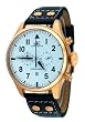 Adee Kaye #AK7234-MRG Men's Leather Band Classic Retro Chronograph Watch
